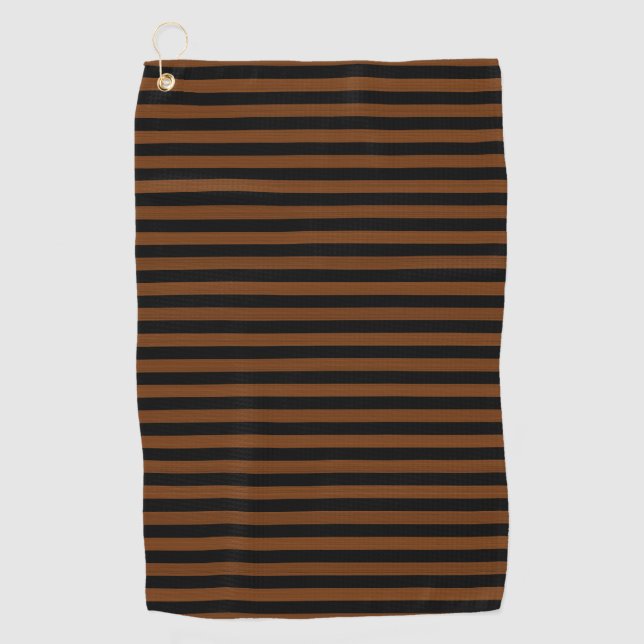 Toalla De Golf Patrón sin soldadura de rayas negras marrones (Anverso)