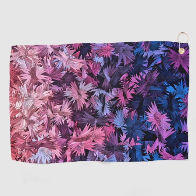 Toalla De Golf Patrones de canto rosa azul (Horizontal)