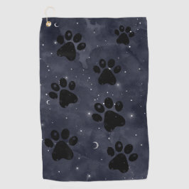 Toalla De Golf Paw Stars Moon Blue Watercolor