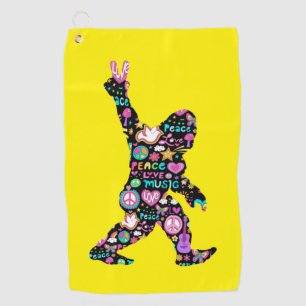Toalla De Golf Peace Love Bigfoot Hippie Funny Bigfoot Lover