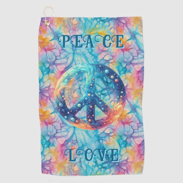 Toalla De Golf Peace Love Tie-Dye (Anverso)
