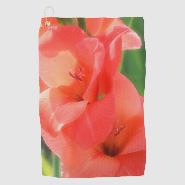 Toalla De Golf Peach Gladiolas Flower (Anverso)