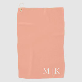 Toalla De Golf Peach y White | Monograma moderno