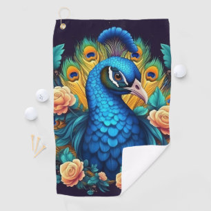 Toalla De Golf Peacock Con Rosas De Engranaje