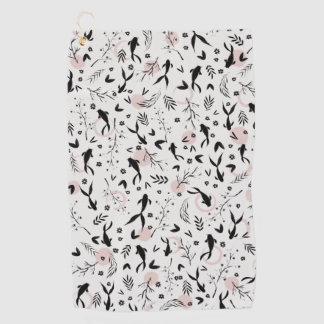 Toalla De Golf Peces y ramas de pintura japonesa