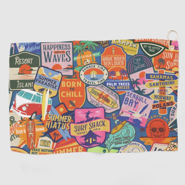 Toalla De Golf Pegatinas de surf (Horizontal)