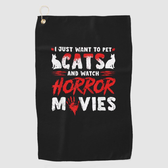 Toalla De Golf Películas de gatos y horror (Anverso)