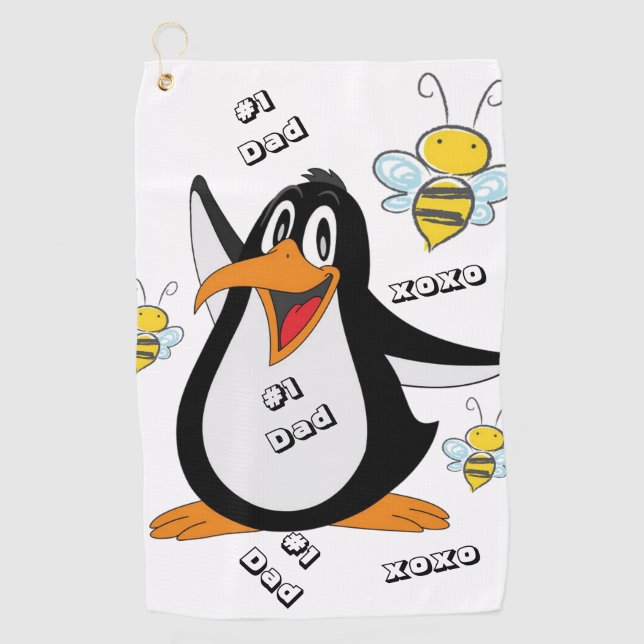 Toalla de Golf Penguin Bumblebee #1 Papá (Anverso)