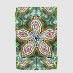 Toalla De Golf Pentágono kaleidoscopo verde con tono de madera su