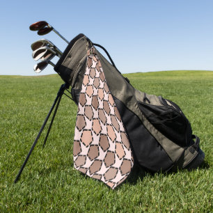 Toalla De Golf Pentágonos marrones simétricos con bordes trazados