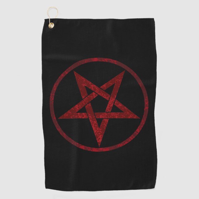 Toalla De Golf Pentagram del diablo Rojo (Anverso)
