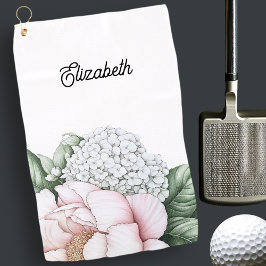 Toalla De Golf Peonía Rosa Sonrojo Personalizado