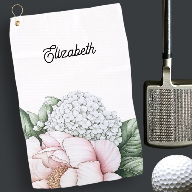 Toalla De Golf Peonía Rosa Sonrojo Personalizado (Subido por el creador)