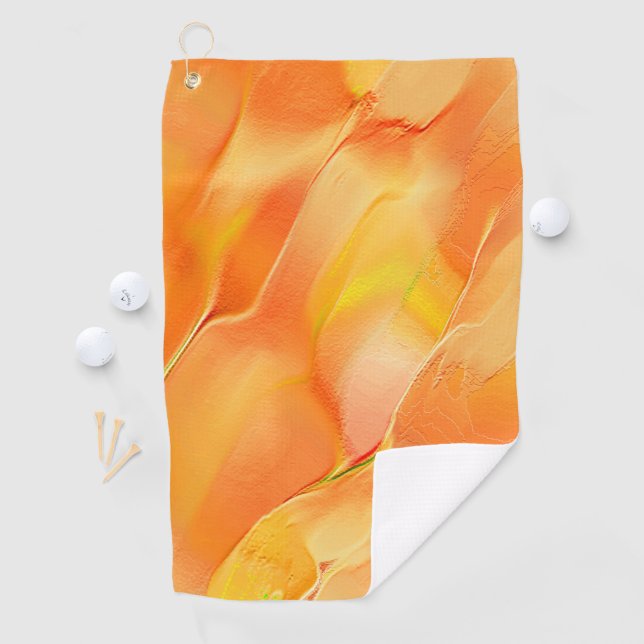 Toalla De Golf Pequeño tallado en amarillo y muchos naranjas (In situ)