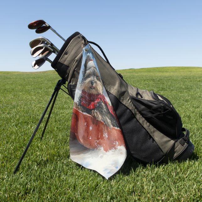 Toalla De Golf Perro Affenpinscher en escaramuza deja que nieve N (Verde)