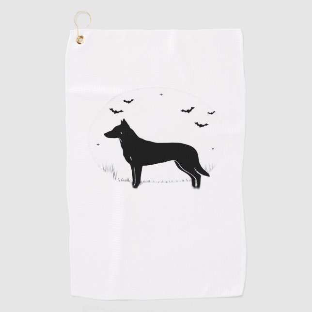Toalla De Golf Perro Beauceron - Halloween Moon Silhouette Classi (Anverso)