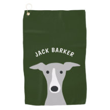 Perro blanco de Greyhound italiano con nombre pers