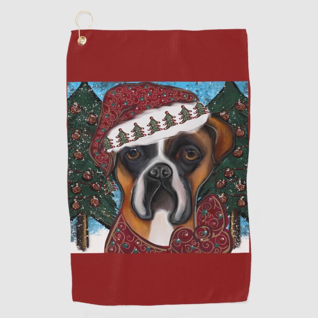 Toalla De Golf Perro Boxer (Anverso)