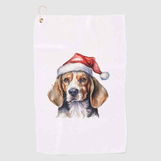 Toalla De Golf Perro de los Navidades Beagle (Anverso)