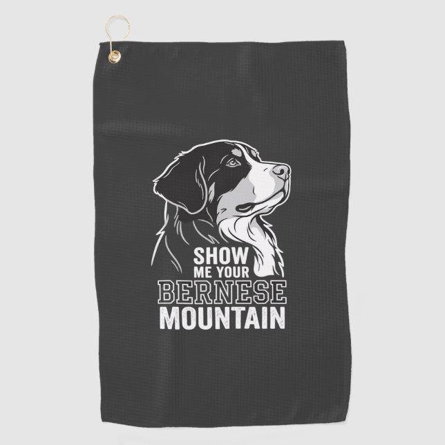 Toalla De Golf Perro de montaña bernés Muéstrame tu (Anverso)