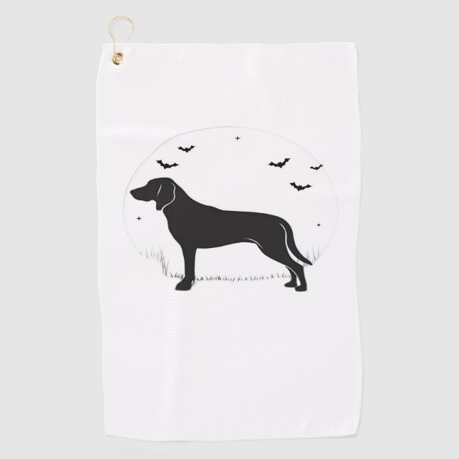 Toalla De Golf Perro Foxhound Estadounidense - Silhouette Hallowe (Anverso)