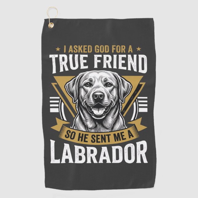 Toalla De Golf Perro Labrador amigo verdadero (Anverso)