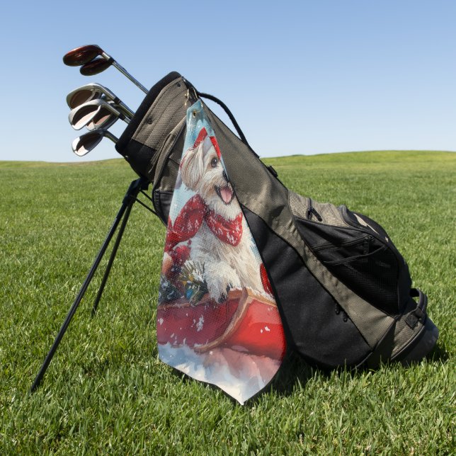 Toalla De Golf Perro "Malti Tzu" en escabeche, deja que nieve Nav