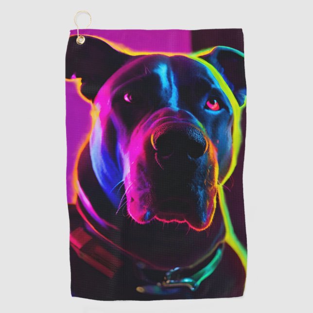Toalla De Golf perro neón (Anverso)