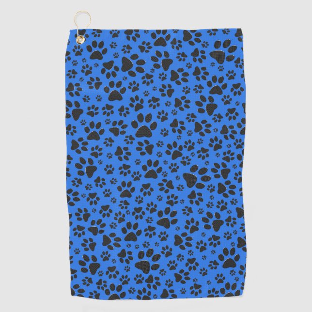 Toalla De Golf Perro Paws Black & White Polka Dot (Punto de polka (Anverso)