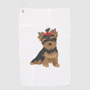 Toalla De Golf Perro preferido - arco rojo de Yorkshire Terrier