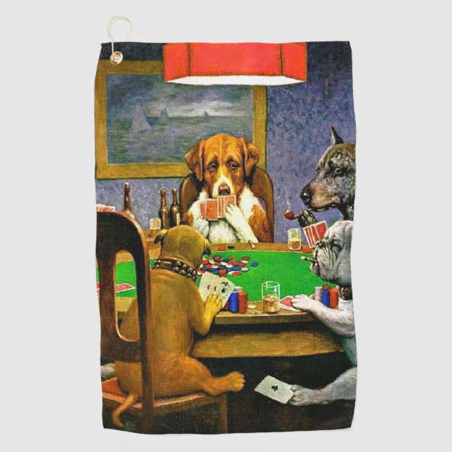 Toalla De Golf Perros Jugando Póquer (Anverso)