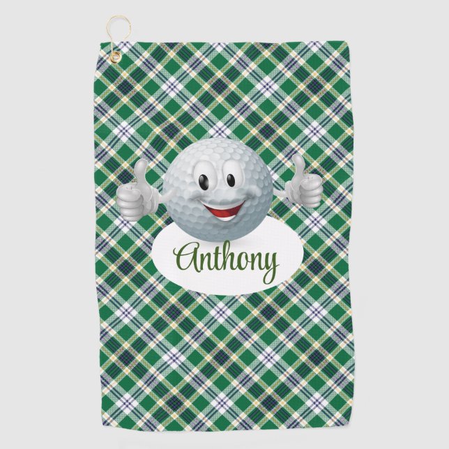 Toalla De Golf Personaliza Emoji de Golf  (Anverso)