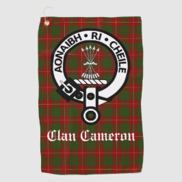 Toalla De Golf Personalizable Clan Cameron Escudo Badge & Tartan