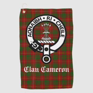 Toalla De Golf Personalizable Clan Cameron Escudo Badge & Tartan