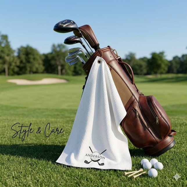 Toalla de golf personalizable con nombre y logotip (Customizable Golf Towel Featuring Name and Logo)