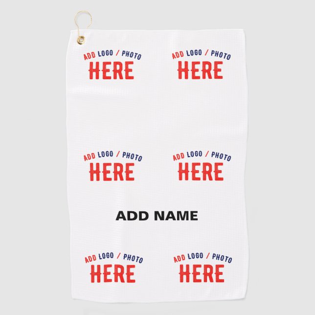 TOALLA DE GOLF PERSONALIZABLE MODERNO ESTILO BLANCO VERIFICADO MA (Anverso)