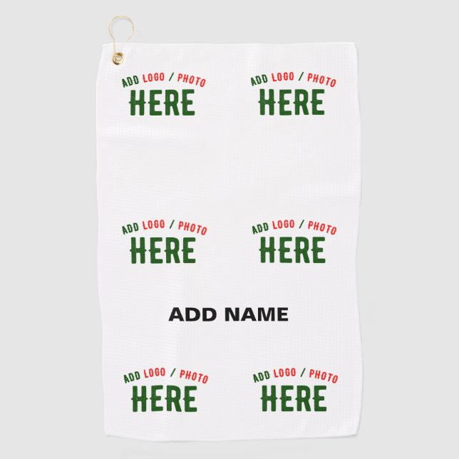 TOALLA DE GOLF PERSONALIZABLE MODERNO ESTILO BLANCO VERIFICADO MA (Anverso)