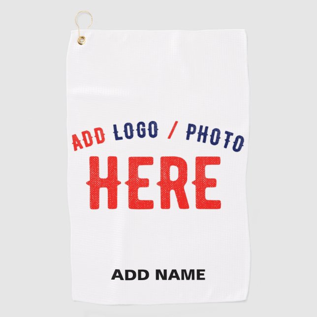 TOALLA DE GOLF PERSONALIZABLE MODERNO ESTILO BLANCO VERIFICADO MA (Anverso)