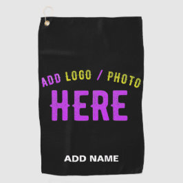 TOALLA DE GOLF PERSONALIZABLE MODERNO ESTILO NEGRO VERIFICADO MAR