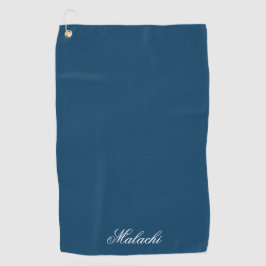 Toalla de golf personalizada azul marino con nombr
