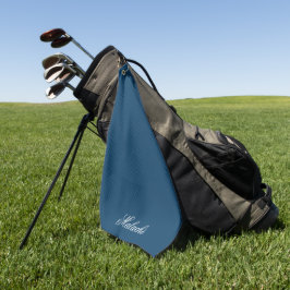 Toalla de golf personalizada azul marino con nombr