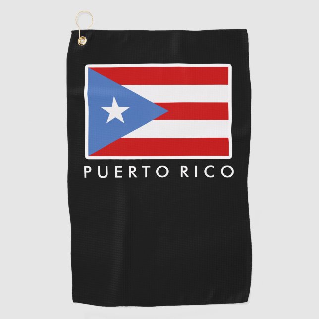 Toalla de golf personalizada, bandera de Puerto Ri (Anverso)