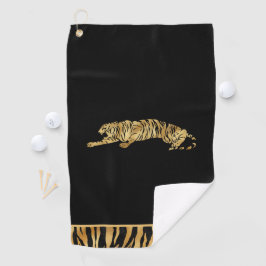 Toalla de golf personalizada Black & Shimmery Gold