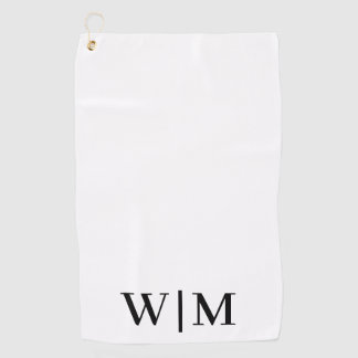 Toalla de golf personalizada blanca y negra