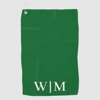 Toalla de golf personalizada blanca y verde