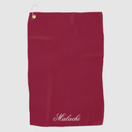 Toalla de Golf Personalizada Burdeos con Nombre Pe