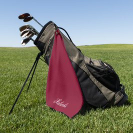 Toalla de Golf Personalizada Burdeos con Nombre Pe