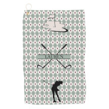 Toalla de golf personalizada con monograma Argyle