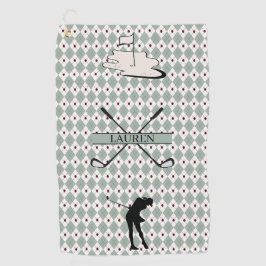 Toalla de golf personalizada con monograma Argyle 