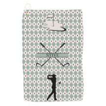 Toalla de Golf Personalizada con Monograma Argyle